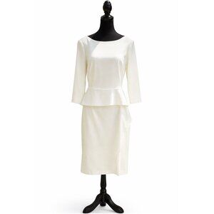 NWT Vince Camuto White Peplum Dress - 14